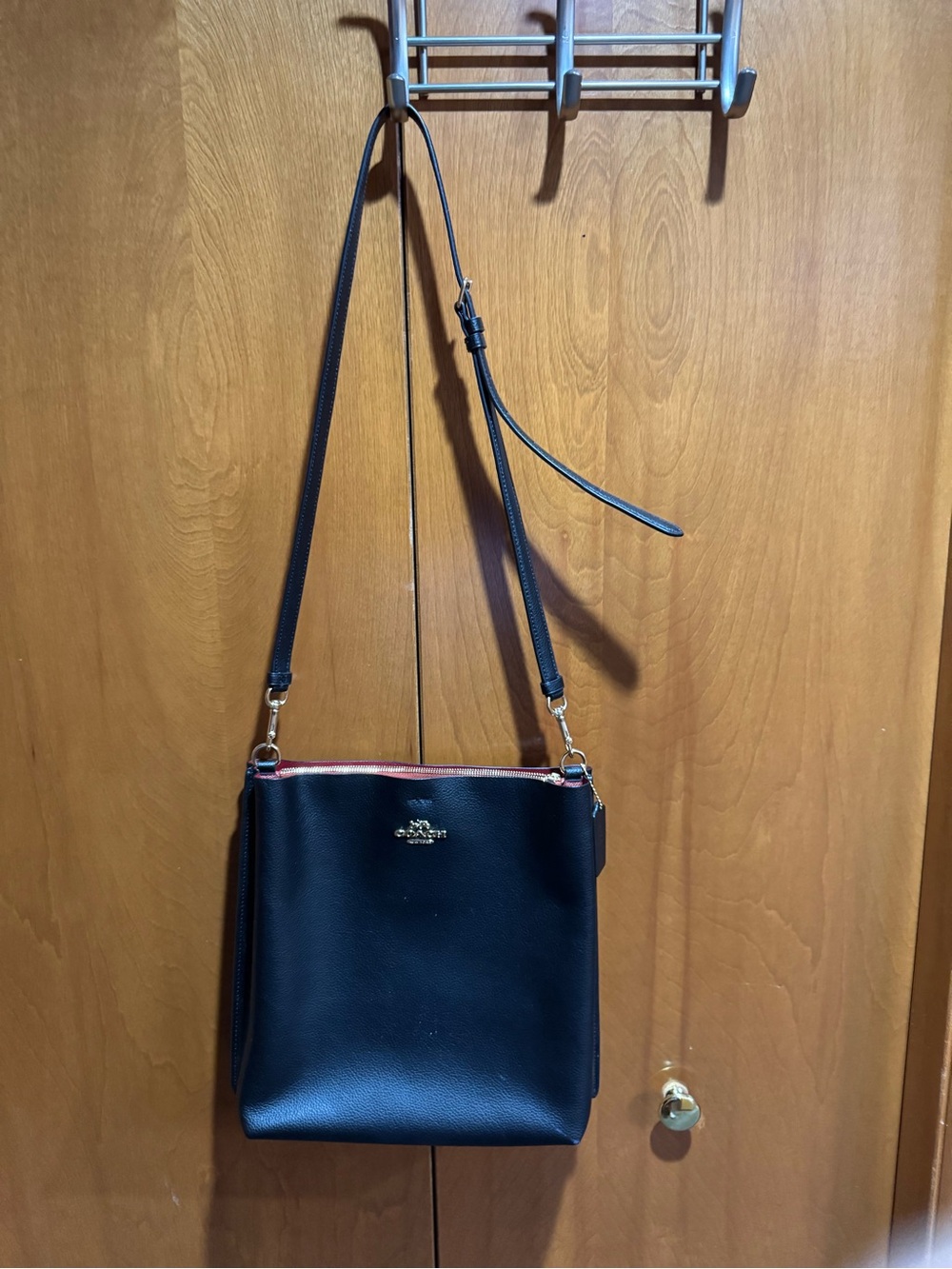 Coach Black Crossbody Bag with Trim and Gold Hardware